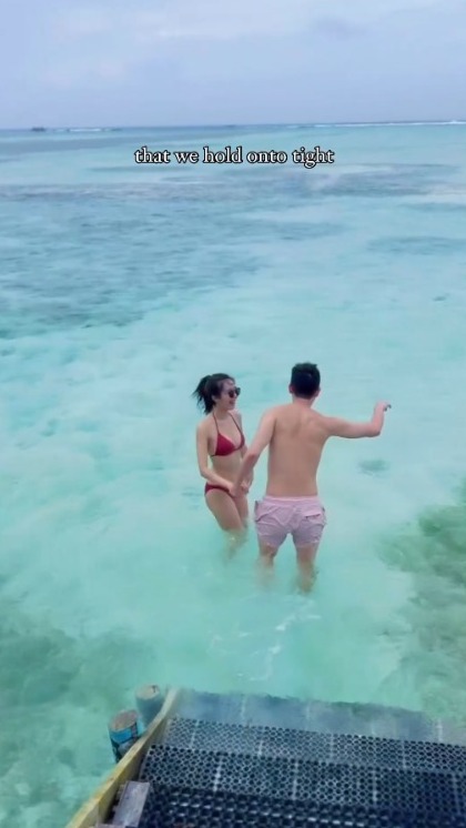 麥明詩盛勁為飛馬爾代夫度蜜月曬幸福合照 此行原來非二人世界 仲大手筆請埋…