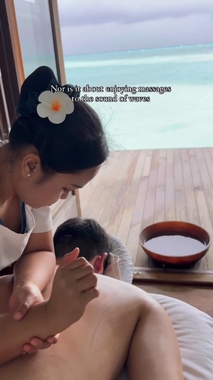 麥明詩盛勁為飛馬爾代夫度蜜月曬幸福合照 此行原來非二人世界 仲大手筆請埋…