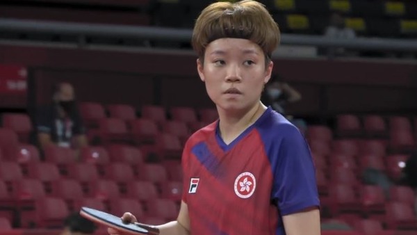 女子乒乓球運動員杜凱栞。（網上截圖）