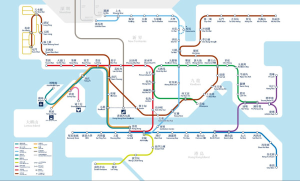 港鐵路線圖（圖片來源︰mtr.com.hk）
