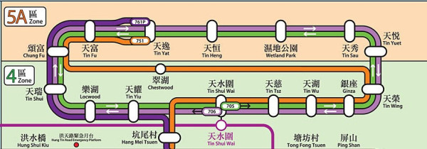 香港輕鐵路綫圖 - 天水圍 