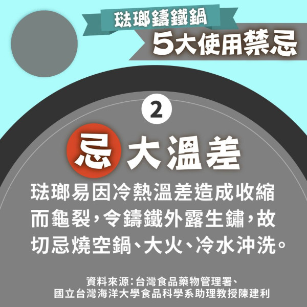 鑄鐵鍋丨琺瑯鑄鐵鍋5大洗鍋禁忌 不宜冷水清洗、長時間浸水附清潔方法