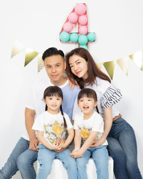 熊黛林遊溫哥華曬老公合照放閃 6歲孖女遺傳名模媽咪高䠷身材 