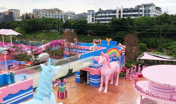 深圳夢幻粉紅水上樂園「星高度夢想水世界」 3萬平方米!打卡彩虹滑梯/人造衝浪/漂流玻璃橋