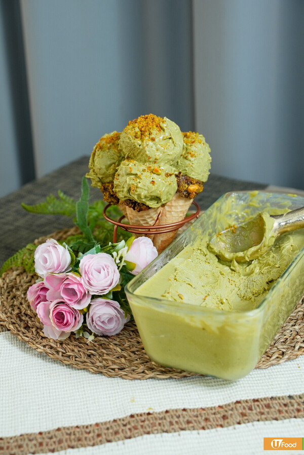 特濃開心果雪糕｜新手必學甜品！香濃幼滑／粒粒果仁