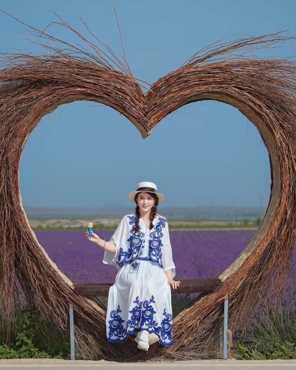 苟芸慧遊新疆紫色花海打卡 靚相獲讚仙氣十足「零孕味」 