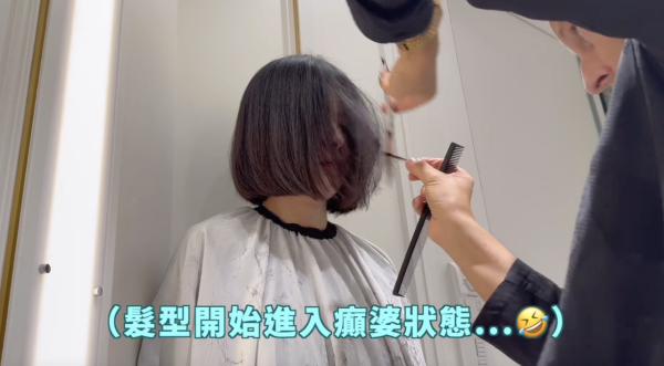 Kelly剪短髮過程/圖片來源：IG@kellychenwailam