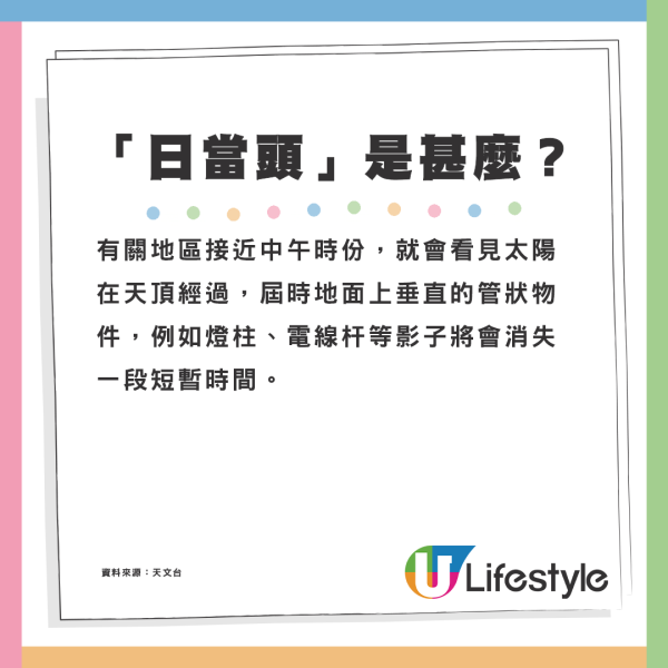 天文台｜明午本港「日當頭」曬到無影極罕見！林超英捕捉無影子路牌