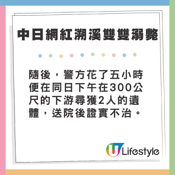 中日網紅溯溪 丈夫意外落水 妻急救援雙雙溺斃 