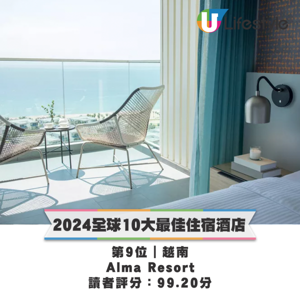 第9位｜越南 Alma Resort，讀者評分：99.20分。來源：Travel+Leisure