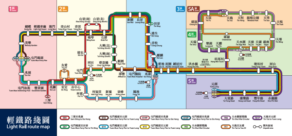 輕鐵路綫圖（圖片來源：港鐵）
