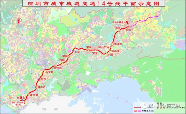 深圳地鐵14號線路線圖（圖片來源：深圳新聞網）