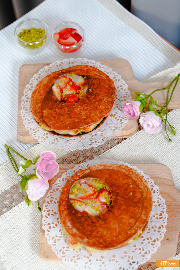 神還原Gariguette法式千層酥三文治！焦糖酥皮／開心果吉士忌廉／士多啤梨