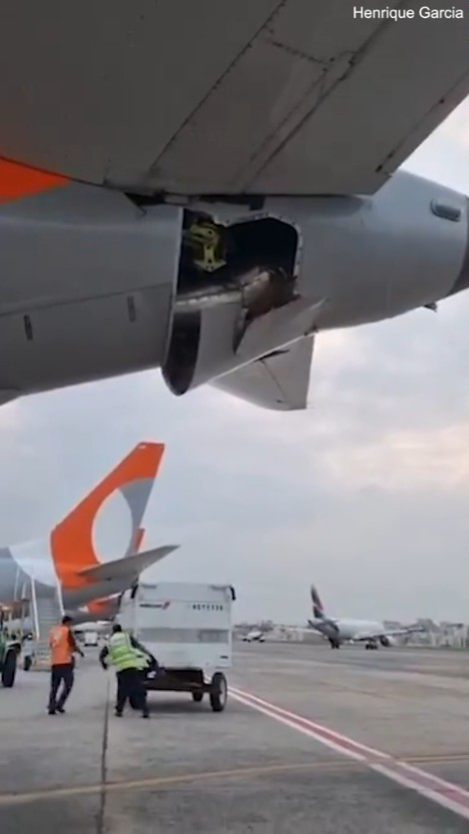 巴西機場飛機碰撞釀恐怖意外！機尾嚴重破洞 內部一覽無遺 