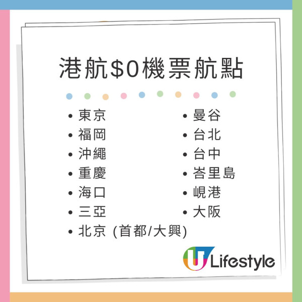 香港航空再推$0機票 包20kg行李！來回東京/大阪/福岡/台北等13航點！