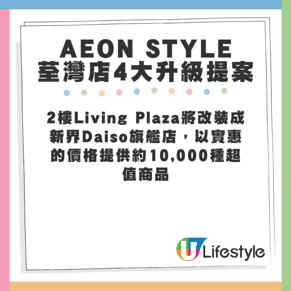 耗資近10億續租港島、新界兩間分店，還會成為新界區首間AEON STYLE。