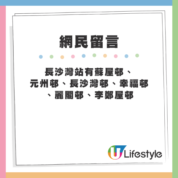 不少網友都認同樓主的想法，認為「長沙灣站」絕對是最多公屋人出入的地鐵站。來源：LIHKG討論區