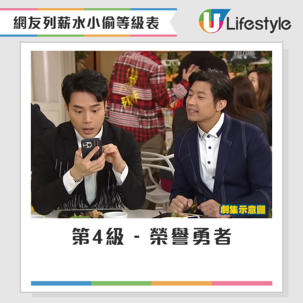 網友以遊戲的角色地位來區分打工仔作為薪水小偷的級別，第4級 - 榮譽勇者。來源：LIHKG討論區