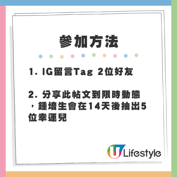 鍾培生提到，只要完成2個簡單動作，即有機會成為其中5位幸運兒，共同平分大紅包。