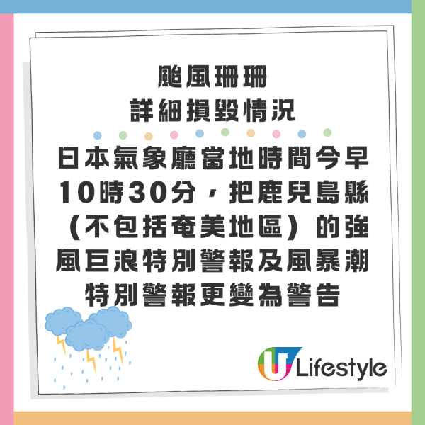 颱風珊珊吹襲日本鹿兒島 逾25萬戶受災停電 南部陸空交通大規模停運