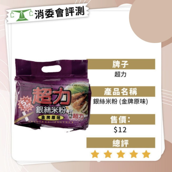 消委會米製麵食｜9款含可誘肺癌物「無機砷」 12款米製麵食獲消委會評5星 最平$3.5