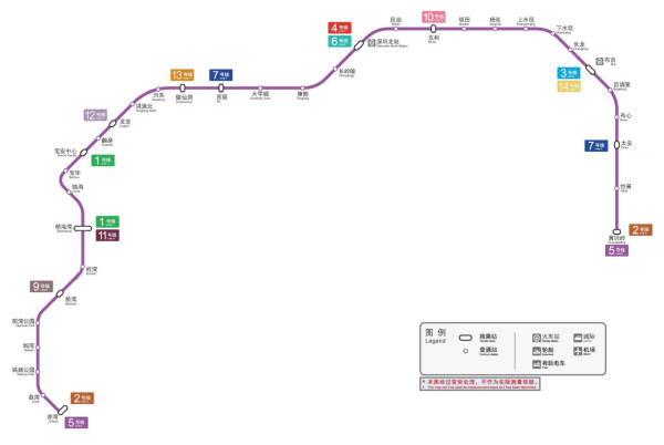 深圳地鐵5號線路線圖（圖片來源：網上圖片）