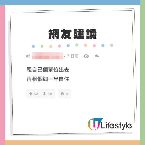 網友力勸港男要諗清楚，切勿輕易放棄物業，並提出減輕供樓負擔的建議。來源：LIHKG討論區