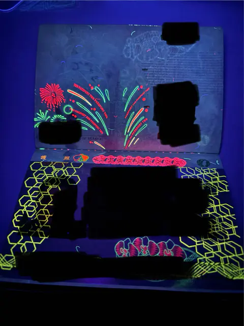 網民發現護照驚人絕美一面!紫外光下每頁都有不同設計 網民讚具本土特色