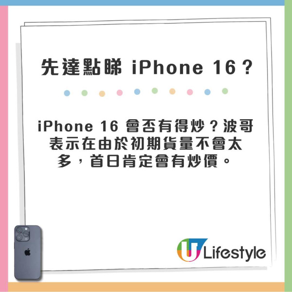 iPhone 16系列今日開售 先達炒價直擊！呢隻色最好賣 每部可賺呢個數！