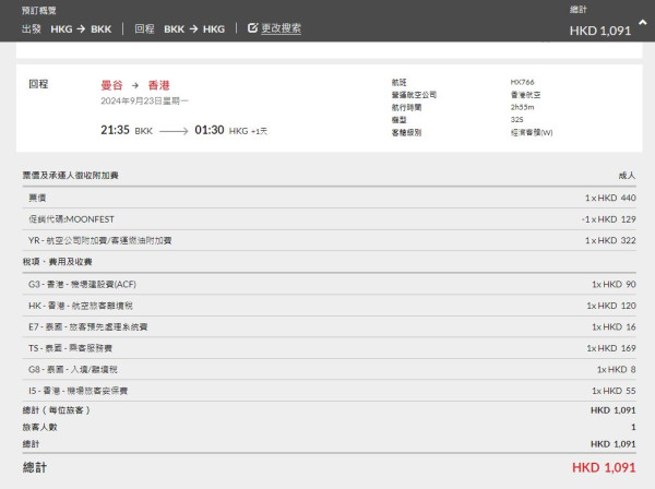 港航中秋快閃優惠來回機票連稅低至7起！逾20大航點 東京/大阪/福岡/台北/首爾等 