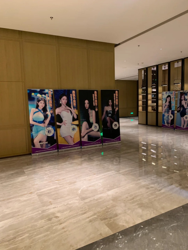 內地準五星級酒店大堂擺放擦邊美女畫布 網民：以為訂了甚麼奇怪酒店 