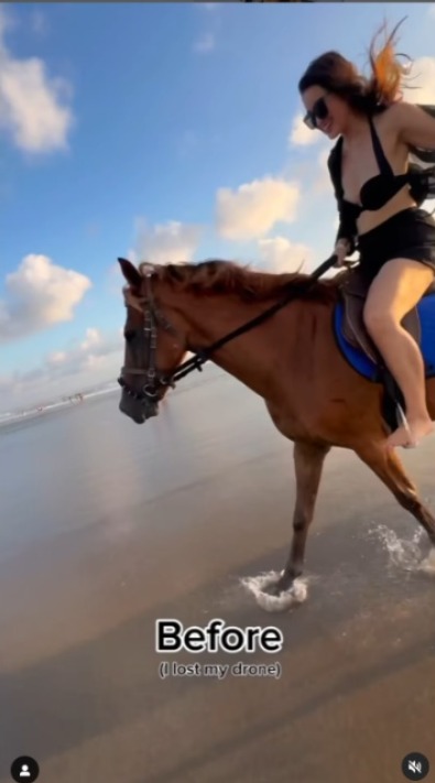 TVB小花比堅尼上陣沙灘騎馬奔馳 被指「腰長腳短」高EQ回應