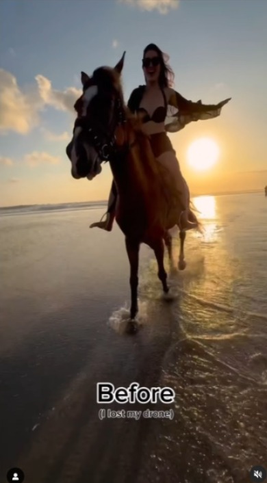 TVB小花比堅尼上陣沙灘騎馬奔馳 被指「腰長腳短」高EQ回應