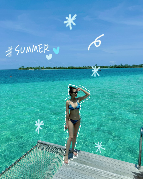 陳庭欣罕晒火辣泳衣相玩透視！洶湧胸形畢露震撼網民眼球！ 