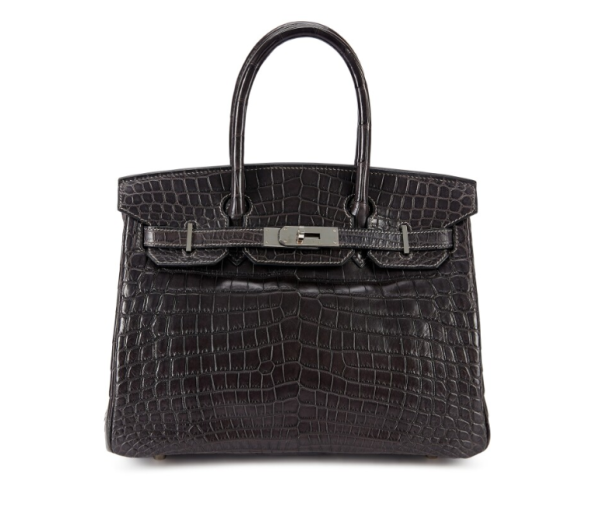 石墨色啞光尼羅鱷皮30公分特別定製柏金包(估價:20-50萬元)