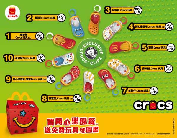 Crocs™聯乘麥當勞推出鞋款鎖匙扣