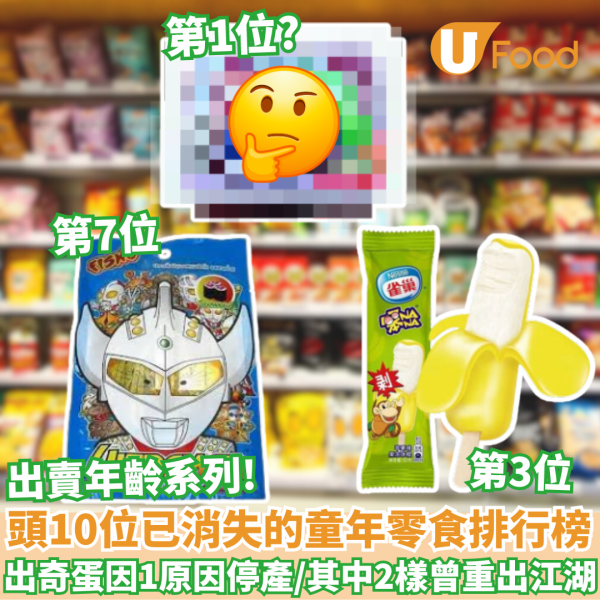 頭10位已消失的童年零食排行榜｜出奇蛋因1原因停產／其中2樣曾重出江湖！
