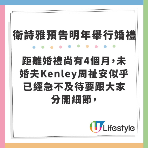 衛詩雅無預警公布結婚喜訊！IG大晒巨型鑽戒宣佈嫁圈外男友