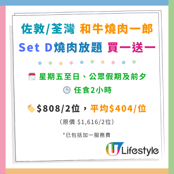 佐敦/荃灣燒肉放題｜和牛燒肉一郎放題買1送1優惠！$326任食日本黑毛和牛／牛刺身／生牛肉壽司