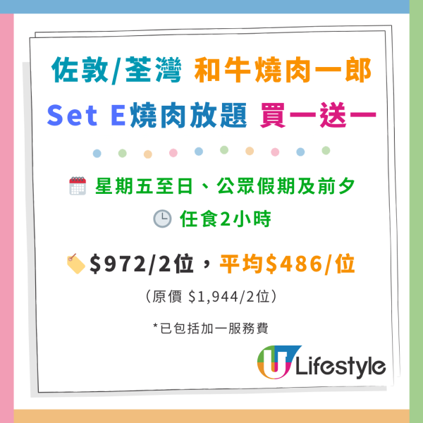 佐敦/荃灣燒肉放題｜和牛燒肉一郎放題買1送1優惠！$326任食日本黑毛和牛／牛刺身／生牛肉壽司