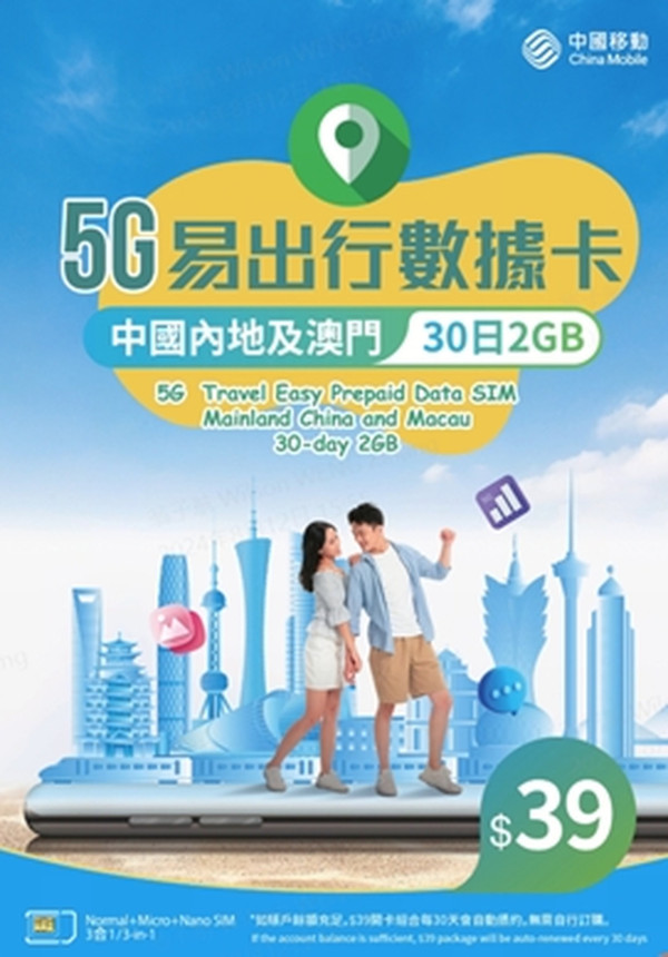 全新國內漫遊 5G 上網卡登場！低至 $39‧用足 30 日！