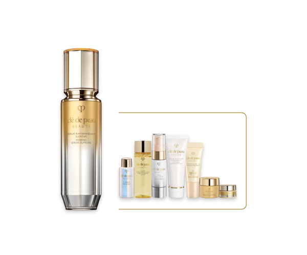 4D FIRMING SERUM SUPREME SET高效緊緻精華套裝HK$2,300  (價值: HK$4,135)•	4D Firming Serum Supreme高效緊緻精華 40ml •	Softening Cleansing Foam 鉑鑽柔膚潔面泡沫 20ml •	Brightening Serum Supreme 高效煥采亮白精華 9ml •	4D Eye Contour Cream Supreme高效煥活眼霜 2ml •	Hydro-softening Lotion 鉑鑽凝亮柔膚水 30ml •	Precious Gold Vitality Mask 珍稀黃金賦活面膜 10ml •	THE SERUM 煥活細胞精華 7ml •	UV Protective Cream SPF50+ PA++++ 全效修護細胞防曬乳霜 SPF50+ PA++++ 8ml