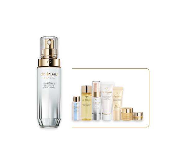 高效煥采亮白精華套裝HK$2,600  (價值: HK$4, 435)	Brightening Serum Supreme 高效煥采亮白精華 40ml 及 9ml  	Hydro-softening Lotion 鉑鑽凝亮柔膚水 30ml 	Precious Gold Vitality Mask 珍稀黃金賦活面膜 10ml    	THE SERUM 煥活細胞精華 7ml 	UV Protective Cream SPF50+ PA++++ 全效修護細胞防曬乳霜 SPF50+ PA++++ 8ml 	Softening Cleansing Foam 鉑鑽柔膚潔面泡沫 20ml 	4D Eye Contour Cream Supreme高效煥活眼霜 2ml 