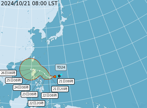 颱風潭美|天文台凌晨1時40分發出一號戒備信號 颱風潭美路徑預測公佈