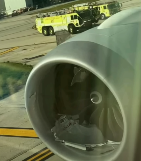 有片|芝加哥機場行李被吸入飛機引擎 行李如紙皮般絞碎 場面極驚險