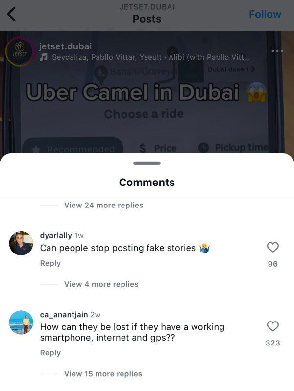 兩女子於杜拜沙漠迷路 竟成功召喚「Uber駱駝」脫困 網民質疑:後面就是公路