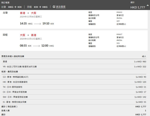 香港航空日本線Last minute機票優惠！東京/大阪/名古屋/福岡/熊本來回連稅低至千五元起 