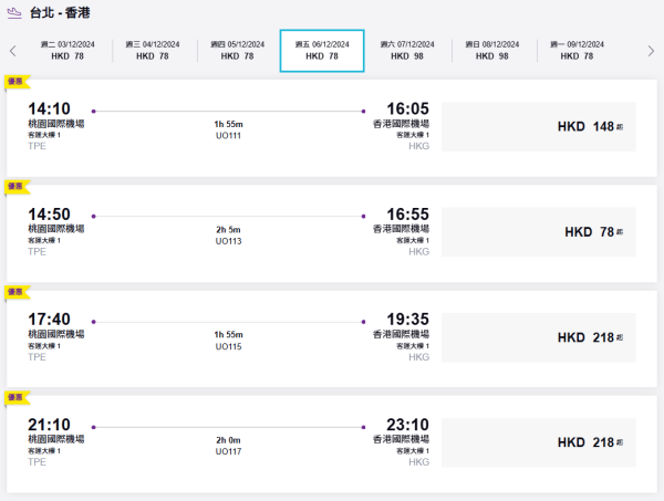 HK Express飛台北來回連稅HK7！多日子時間選擇！即日起至12月中出發 