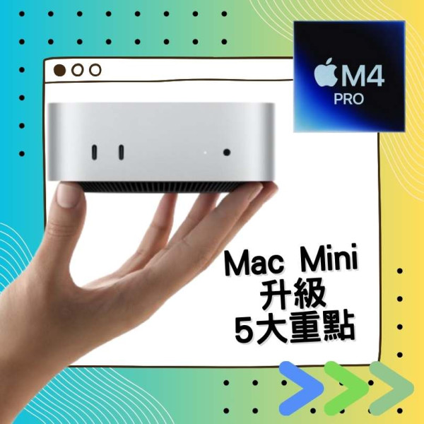 Apple 推出全新 Mac mini 搭載 M4 和 M4 Pro 晶片效能更強勁、體積更迷你