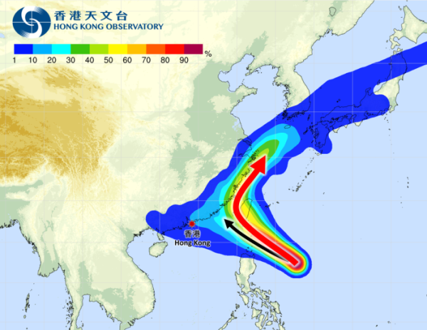 天文台：颱風康妮大致移向台灣南部 有機會再靠近廣東？2大電腦預測路徑